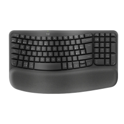 Logitech Wave Keys Wireless Ergonomic Keyboard with Cushioned Palm Rest - Graphite | 920-012312 Logitech Wave Keys Wireless Ergonomic Keyboard with Cushioned Palm Rest - Graphite | 920-012312