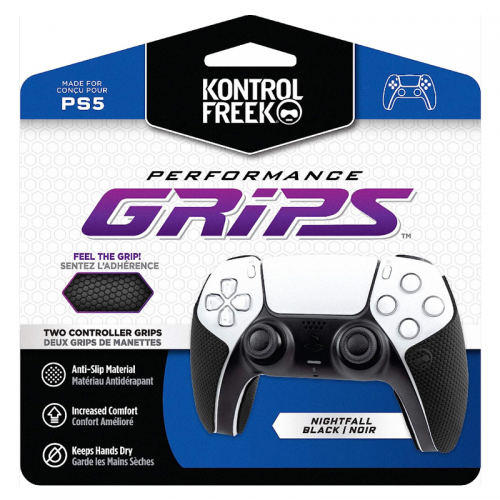 KontrolFreek Performance Grips for Playstation 5 Controller (Nightfall Black)