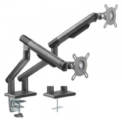 Twisted Minds Dual Monitors Premium Slim Aluminum Spring-Assisted Monitor Arms - Grey