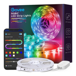 Govee 5m RGBIC LED Strip, Bluetooth Rainbow LED Room Lights, App Control and Control Box, Music and Scene Mode, 16 Million DIY Colors for Party, Bar, Room, PC Gaming Govee 5m RGBIC LED Strip, Bluetooth Rainbow LED Room Lights, App Control and Control Box, Music and Scene Mode, 16 Million DIY Colors for Party, Bar, Room, PC Gaming