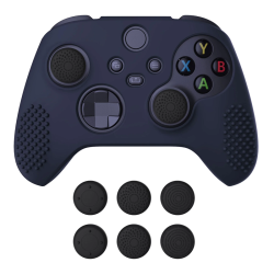 PlayVital Midnight Blue 3D Studded Edition Anti-slip Silicone Cover Skin for Xbox Series X Controller, Soft Rubber Case Protector for Xbox Series S Controller with 6 Black Thumb Grip Caps - SDX3003 PlayVital Midnight Blue 3D Studded Edition Anti-slip Silicone Cover Skin for Xbox Series X Controller, Soft Rubber Case Protector for Xbox Series S Controller with 6 Black Thumb Grip Caps - SDX3003