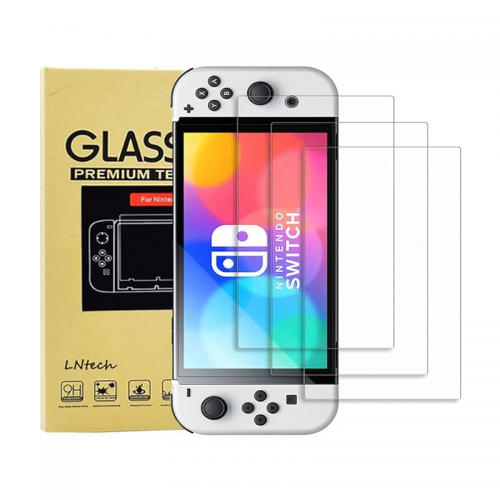 Screen Protector Tempered Glass Compatible with Nintendo Switch OLED Model 2021 (7 inch),HD Clear Protective Glass Film Shatter-Proof Anti-Scratch 9H Hardness Bubble Free