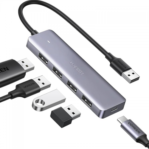 UGREEN USB C Hub 4 Ports USB Type C to USB 3.0 Hub Adapter with Charging Port  Model No.CM219 (50985B)