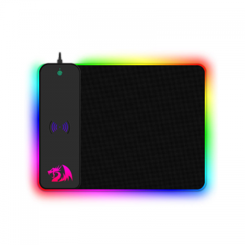 Redragon P028 CRATER RGB Gaming Mouse Pad And Fast QI 10W Wireless Charging – Size 400 x 300 x 9 mm