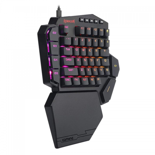 Redragon K585 DITI RGB One-Handed Mechanical Gaming Keyboard - Blue Switches - TypeC - 7 Onboard Macro Keys - Detachable Wrist Rest [42 Keys]