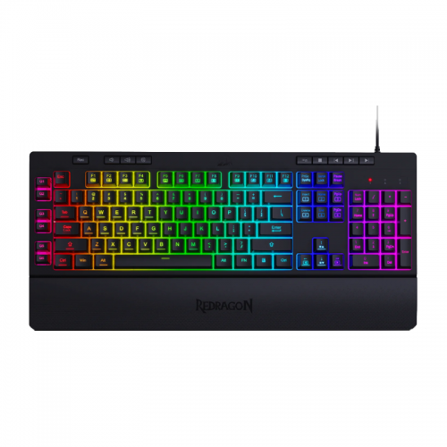 Redragon K512 SHIVA RGB Membrane Gaming Keyboard With 8 Multimedia Keys – 6 Macro Keys (Black)