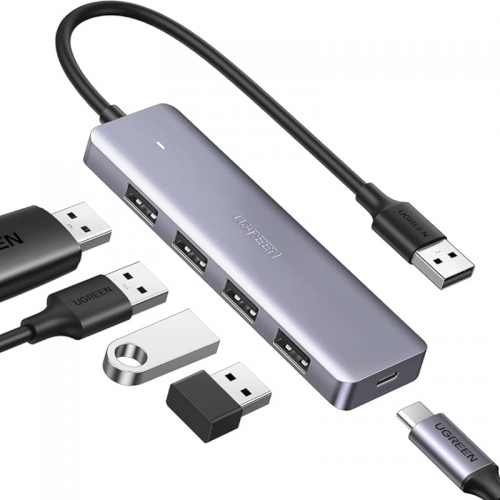 UGREEN USB C Hub 4 Ports USB Type C to USB 3.0 Hub Adapter with Charging Port Model:CM219 (50985) - (Used) 
