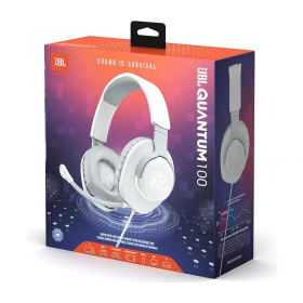 JBL Quantum 100 Wired Over-Ear Gaming Headset With Microphone - White