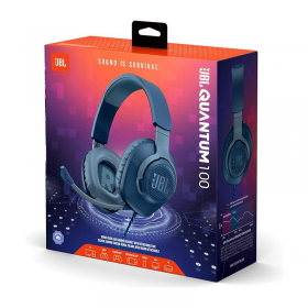 JBL Quantum 100 Wired Over-Ear Gaming Headset With Microphone - Blue