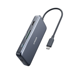 Anker PowerExpand+ 7-in-1 USB-C PD Ethernet Hub Silver | A8352 Anker PowerExpand+ 7-in-1 USB-C PD Ethernet Hub Silver | A8352