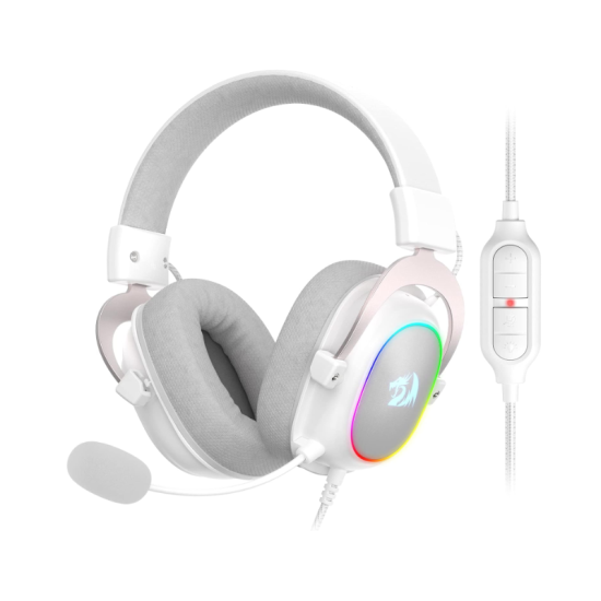 Redragon H510 Zeus-X RGB White Wired Gaming Headset - 7.1 Surround Sound - 53MM Audio Drivers in Memory Foam Ear Pads w/Durable Fabric Cover- Multi Platforms Headphone - USB Powered for PC/PS4/NS Redragon H510 Zeus-X RGB White Wired Gaming Headset - 7.1 Surround Sound - 53MM Audio Drivers in Memory Foam Ear Pads w/Durable Fabric Cover- Multi Platforms Headphone - USB Powered for PC/PS4/NS
