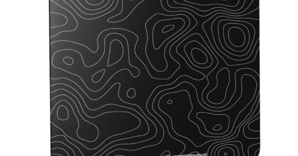 MAMBASNAKE x ATTACK SHARK CM05 Contour Glass Hard Gaming Mousepad,Nano-Micro-Etched Texture,Smooth Glass Surface,High Accuracy,Fast-Moving,Anti-Scratch, PU Leather Non-Slip Base, Large Size(450×400mm