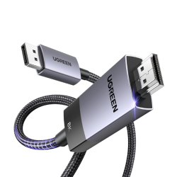 UGREEN Unidirectional DisplayPort to HDMI Cable 8K@60Hz 4K@120Hz Active DP 1.4 to HDMI 2.1 Cord HDR, Dolby, HDCP2.3, DSC1.2a, 32.4Gbps Braided 6.6FT Compatible with Monitor, Dell, HP, HDTV, AMD NVIDIA 2M 80397 UGREEN Unidirectional DisplayPort to HDMI Cable 8K@60Hz 4K@120Hz Active DP 1.4 to HDMI 2.1 Cord HDR, Dolby, HDCP2.3, DSC1.2a, 32.4Gbps Braided 6.6FT Compatible with Monitor, Dell, HP, HDTV, AMD NVIDIA 2M 80397