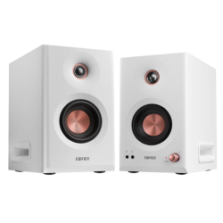 Edifier MR5 2.0 Studio Monitor Bookshelf Speakers, 110W(RMS), Hi-Res Audio, Bluetooth 6.0, 3-Way Active Design, Room Compensation, XLR/TRS/RCA Inputs, Compact Size for Home Studio & Music - White Edifier MR5 2.0 Studio Monitor Bookshelf Speakers, 110W(RMS), Hi-Res Audio, Bluetooth 6.0, 3-Way Active Design, Room Compensation, XLR/TRS/RCA Inputs, Compact Size for Home Studio & Music - White