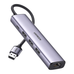 UGREEN USB3.0 To 3×USB3.0 +RJ45 (1000M) Ethernet Adapter Type-C Power Supply 60554-CM475 UGREEN USB3.0 To 3×USB3.0 +RJ45 (1000M) Ethernet Adapter Type-C Power Supply 60554-CM475