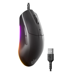SteelSeries Rival 3 Gen 2 Gaming Mouse 8500 DPI TrueMove Core Optical Sensor 60 Million Click Durability Low Latency 77g Lightweight 100% PTFE Fee RGB - Black SteelSeries Rival 3 Gen 2 Gaming Mouse 8500 DPI TrueMove Core Optical Sensor 60 Million Click Durability Low Latency 77g Lightweight 100% PTFE Fee RGB - Black