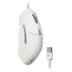 SteelSeries Rival 3 Gen 2 Gaming Mouse  8500 DPI TrueMove Core Optical Sensor 60 Million Click Durability  Low Latency  77g Lightweight 100% PTFE Feet RGB - White | PN:62516