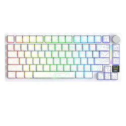 ATTACK SHARK X820 Ultra Tri-mode Gasket Mechanical Keyboard 75% Gasket-mounted Bluetooth 5.1/2.4G Wireless & Type-C Wired Mechanical Keyboard - White Contours +Gift Switch ATTACK SHARK X820 Ultra Tri-mode Gasket Mechanical Keyboard 75% Gasket-mounted Bluetooth 5.1/2.4G Wireless & Type-C Wired Mechanical Keyboard - White Contours +Gift Switch
