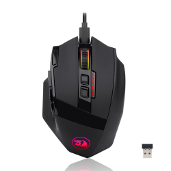 Redragon M801P Sniper Pro Wireless & Wired Gaming Mouse, Optical Sensor 16000 DPI, Built in Li-ion Battery 1000 mAh, 12 Buttons, 40G Acceleration, Black | Sniper Pro M801P-RGB