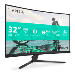 PHILIPS Evnia 31.5 inch QHD Curved Gaming Monitor, 180 Hz, 0.5 ms, FreeSync Premium, HDR10 (2560x1440, 2x HDMI, DisplayPort) Dark Gray | 32M2C3500L PHILIPS Evnia 31.5 inch QHD Curved Gaming Monitor, 180 Hz, 0.5 ms, FreeSync Premium, HDR10 (2560x1440, 2x HDMI, DisplayPort) Dark Gray | 32M2C3500L