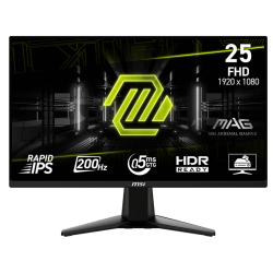 MSI MAG 255F E20 Gaming Monitor, 25" Rapid IPS Display, FHD Resolution, 200Hz Refresh Rate, 0.5ms (GtG) Response Time, AMD FreeSync Premium Technology, Black | 9S6-3BC21M-051