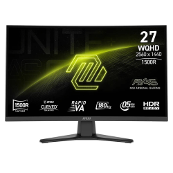 MSI MAG 275CQF E18 Curved Monitor, 27" Rapid VA Display, WQHD Resolution, 180Hz Refresh Rate, 0.5ms (GtG) Response Time, AMD FreeSync Technology, 1500R Curvature, Black | 9S6-3CE91H-009