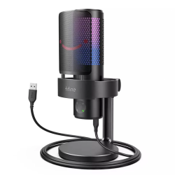 Fifine A9 RGB Omnidirectional Condenser Microphone with Built-In Volume Controls and Pick Up Pattern Switch for Voice Recording, Streaming, and Broadcast Fifine A9 RGB Omnidirectional Condenser Microphone with Built-In Volume Controls and Pick Up Pattern Switch for Voice Recording, Streaming, and Broadcast