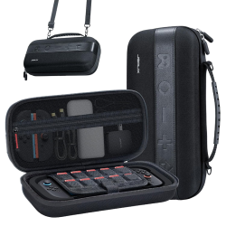 JSAUX Large Capacity Carrying Case for Nintendo Switch 2, Hard Shell Travel Case with 20 Game Card Slots, Storage Bag for Switch 2 and Accessories | Portable & Durable Protective Shell – Black
