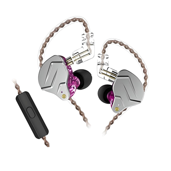 KZ ZSN Pro Headphones Dual Drivers Bass Earbuds Earphones With Mic - Purple | 6970493061106 KZ ZSN Pro Headphones Dual Drivers Bass Earbuds Earphones With Mic - Purple | 6970493061106