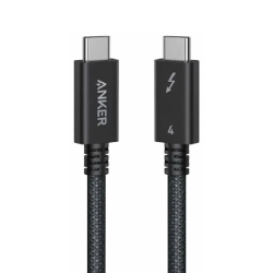 Anker Thunderbolt 4 USB-C to USB-C Data Cable, 1 Meter, 240 Watt, Black - A84N0011 Anker Thunderbolt 4 USB-C to USB-C Data Cable, 1 Meter, 240 Watt, Black - A84N0011