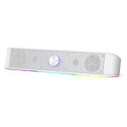 Redragon GS560 RGB Desktop Soundbar – 2.0 Channel Computer Speaker – White