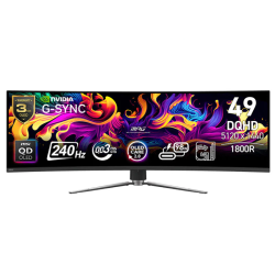 MSI MPG 491CQPX QD-OLED 49-inch QD-OLED 5120 x 1440 (DQHD) Computer Monitor, 240Hz, Adaptive-Synch, HDMI, Display Port, VGA Port, VESA Mountable, Tilt, Height Adjustable, Speaker, 0.03ms MSI MPG 491CQPX QD-OLED 49-inch QD-OLED 5120 x 1440 (DQHD) Computer Monitor, 240Hz, Adaptive-Synch, HDMI, Display Port, VGA Port, VESA Mountable, Tilt, Height Adjustable, Speaker, 0.03ms