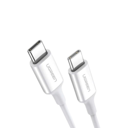 UGREEN US264 USB-C to USB-C 2.0 Cable 60W 1M - White | 60518 UGREEN US264 USB-C to USB-C 2.0 Cable 60W 1M - White | 60518