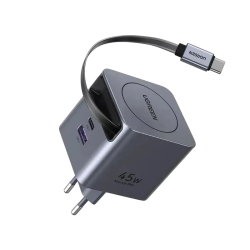 UGREEN Nexode Pro X614 45W GaN USB-C Wall Charger with Retractable Cable - Silver | 65822 UGREEN Nexode Pro X614 45W GaN USB-C Wall Charger with Retractable Cable - Silver | 65822