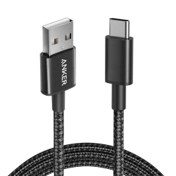 Anker Nylon Cable USB-A to USB-C - 6ft - Black | A8173H11 Anker Nylon Cable USB-A to USB-C - 6ft - Black | A8173H11