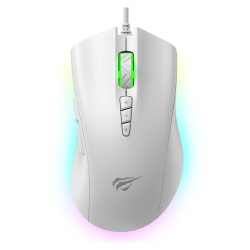 HAVIT MS1040 RGB Programmable Wired Gaming Mouse 8000DPI with 8 Buttons - White | 6939119053772
