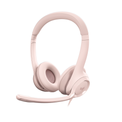 Logitech H390 Wired USB-A Stereo Headset with Noise-Cancelling Microphone – Rose | 981-001281