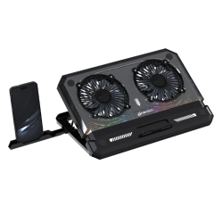 Fantech NC21 Dual-Fan RGB 10-Mode USB Notebook Cooler – Black | 6977052250025