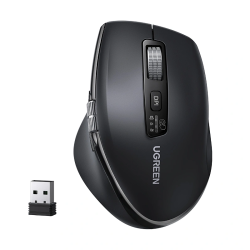 UGREEN M751 Thumb Wheel & Side-Scrolling Multi-Mode Wireless Bluetooth Mouse – Dark Gray / Black | 45792