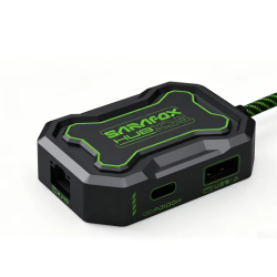 Sarafox 5-in-1 USB-C Gaming Hub – Gigabit RJ45 Ethernet, 3.5mm Audio & 100W PD Charging