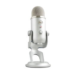 Blue Yeti USB Microphone for PC, Mac, Gaming, Recording, Streaming,Podcasting, Studio and Computer Condenser Mic with Blue VO!CE effects, 4 Pickup Patterns, Plug and Play - Silver