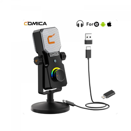 Comica STA-U1 Cardioid Condenser USB Microphone for Gaming with RGB Light