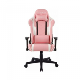 DXRacer Prince Series P132 Gaming Chair, 1D Armrests with Soft Surface, Pink and White | GC-P132-PW-F2-158