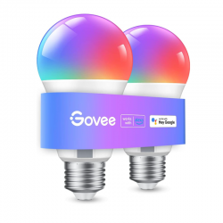 Govee Alexa Smarte Glühbirne E27, Farbwechsel mit Musiksynchronisation Lampe, 54 Szenen, 16 Millionen DIY-Farben, WiFi & Bluetooth LED Smart Bulb Funktionieren mit Google Assistant Heim-App, 2 Stück