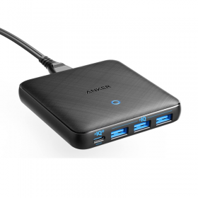 Anker USB C Charger, 65W 4 Port PIQ 3.0&GaN Fast Charger Adapter, PowerPort Atom III Slim Wall Charger with a 45W Power Delivery Port, for USB C Laptops, iPad Pro, iPhone, Galaxy, and More (Open Sealed)