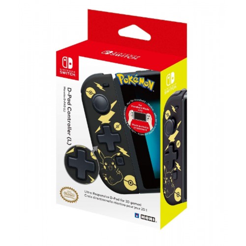 Hori Nintendo Switch D-Pad Controller (L) (Pokemon: Black & Gold Pikachu) Officially Licensed - Nintendo Switch