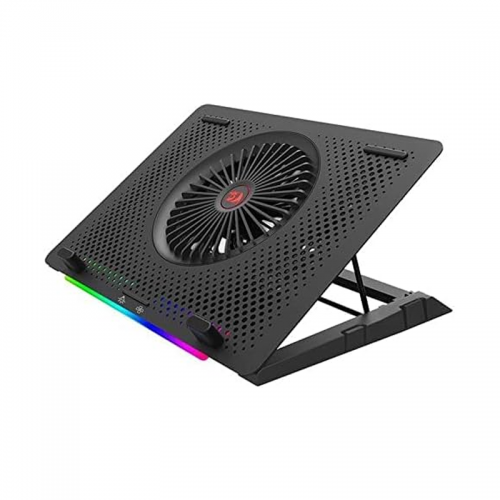 Redragon IVY GCP500 Laptop Cooler - Support 12 to 15.6 Inch - 2 USB Port - Fan Speed Control - Aluminum Panel Faster Cooler - RGB Light Mode - Two Phone Holder