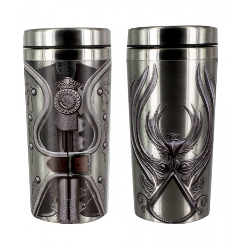 Assassin's Creed Travel Mug Stainless Steel | Reuseable Commuter Cup | Insulated Coffee & Tea Flask | Easy Clean | Double Walled Insulation | 450ML Capacity | Spill Proof