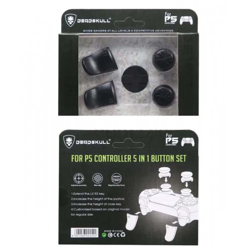 Deadskull 5 In 1 Button Set For PS4 PS5 Controller Black