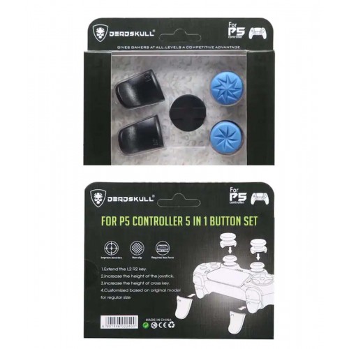 Deadskull 5 In 1 Button Set For PS4 PS5 Controller blue/black
